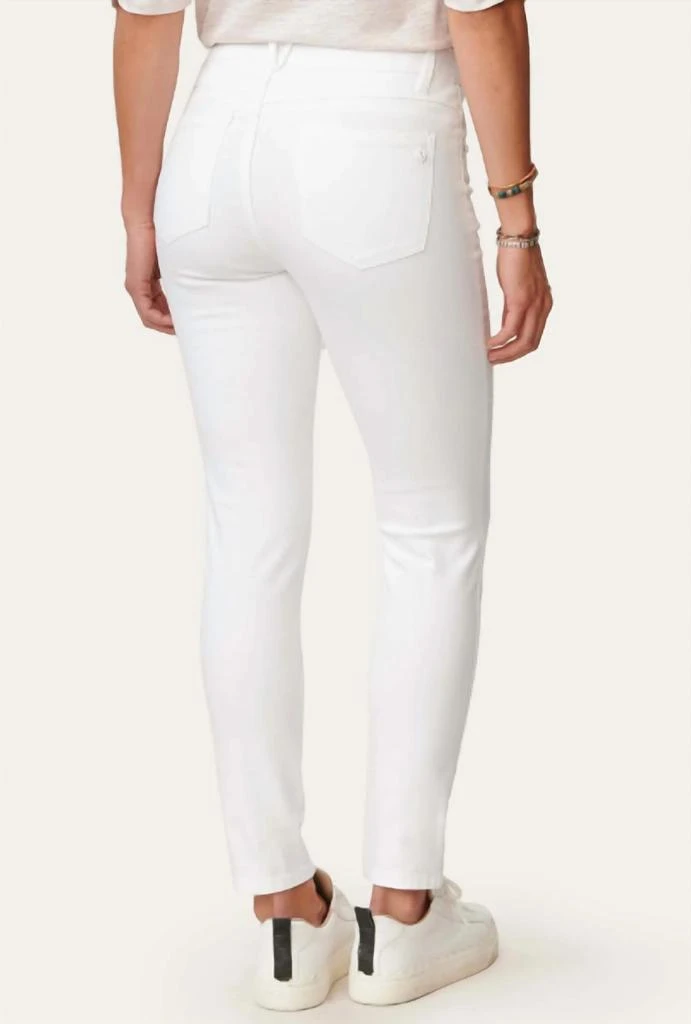 Democracy High Rise White Denim Ankle Length Jeans 2