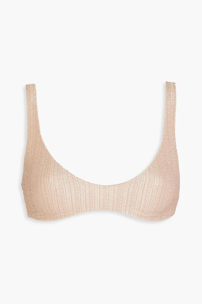 Zimmermann Separates Texture metallic stretch-crepe bikini top 1