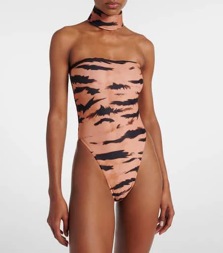 Adriana Degreas x Sabine Getty printed strapless swimsuit 2