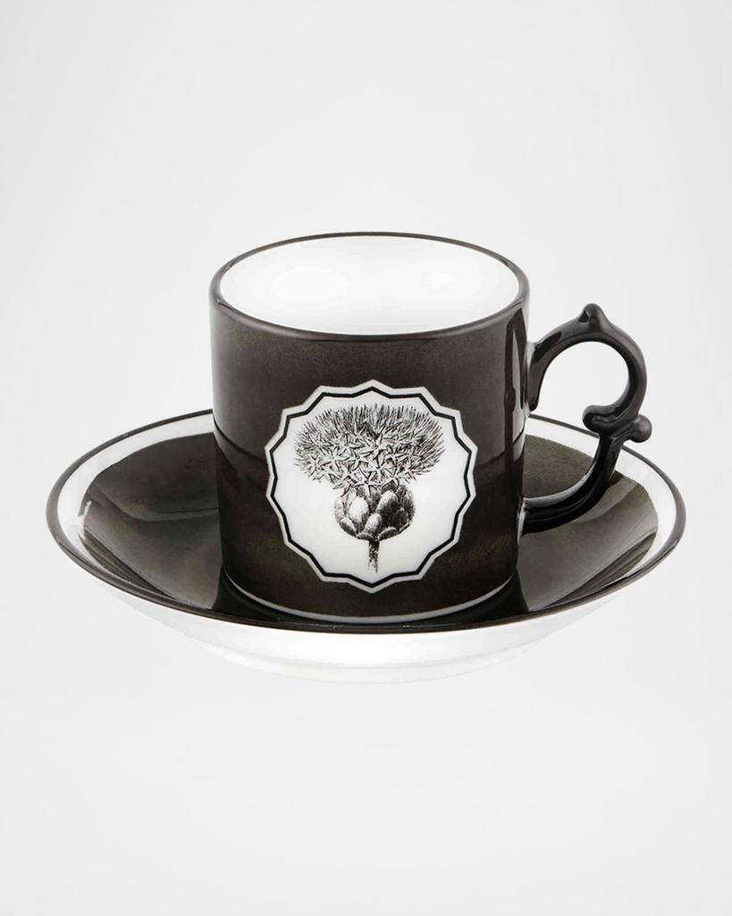 Christian Lacroix Herbariae Espresso/Coffee Cups & Saucers, Set of 4