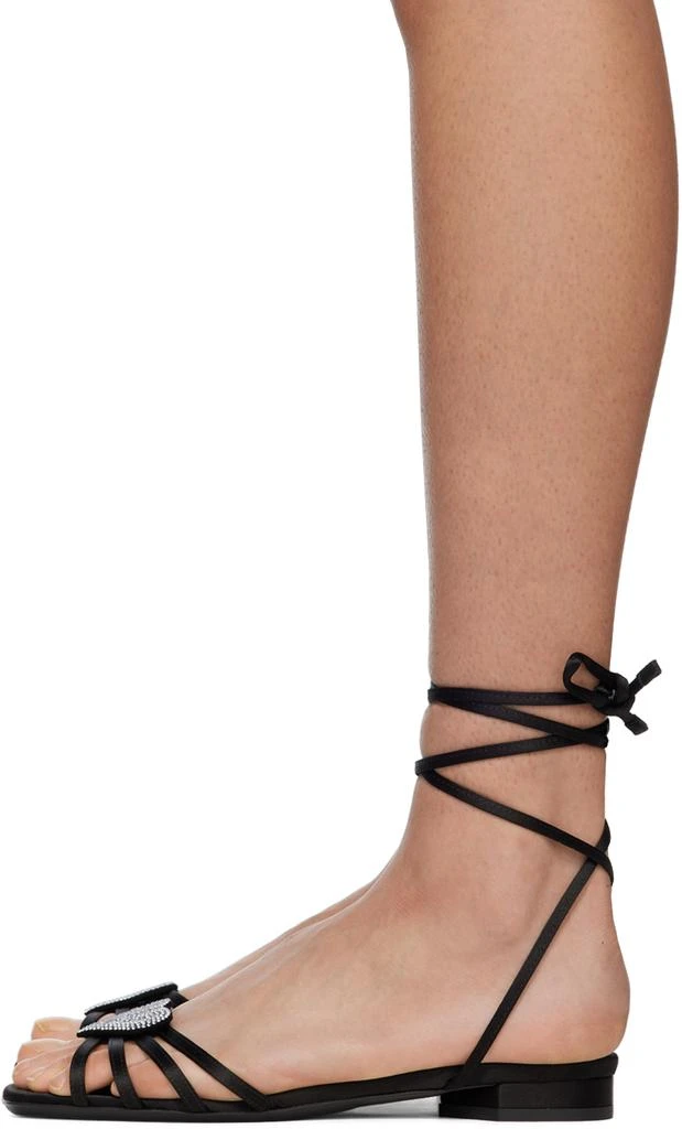 Les Petits Joueurs Black Kaia Flat Sandals 3