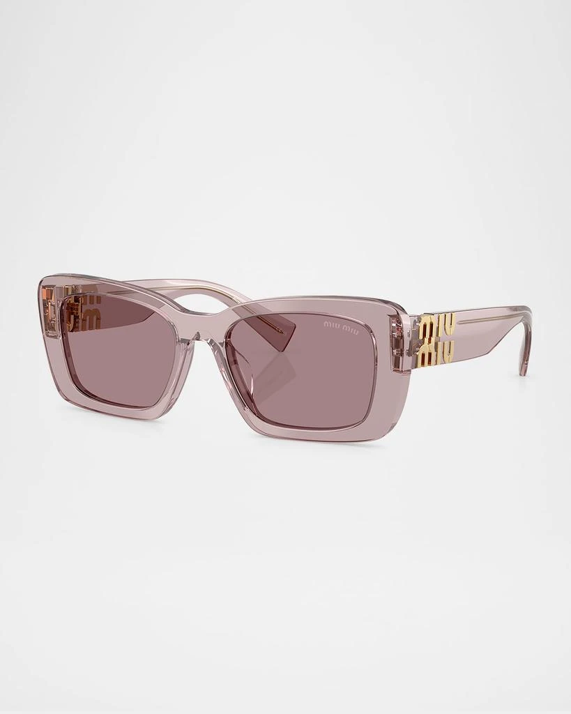 Miu Miu MU 07YS Logo Acetate Rectangle Sunglasses 3