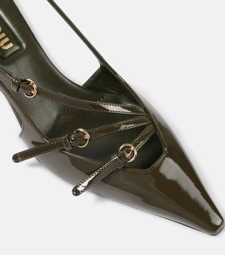 【送料&関税込】Miu Miu Leather Slingback Pumps Miu Miu Patent leather slingback pumps - High Heels - Free