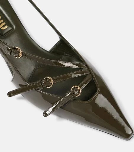 Miu Miu Patent leather slingback pumps 5