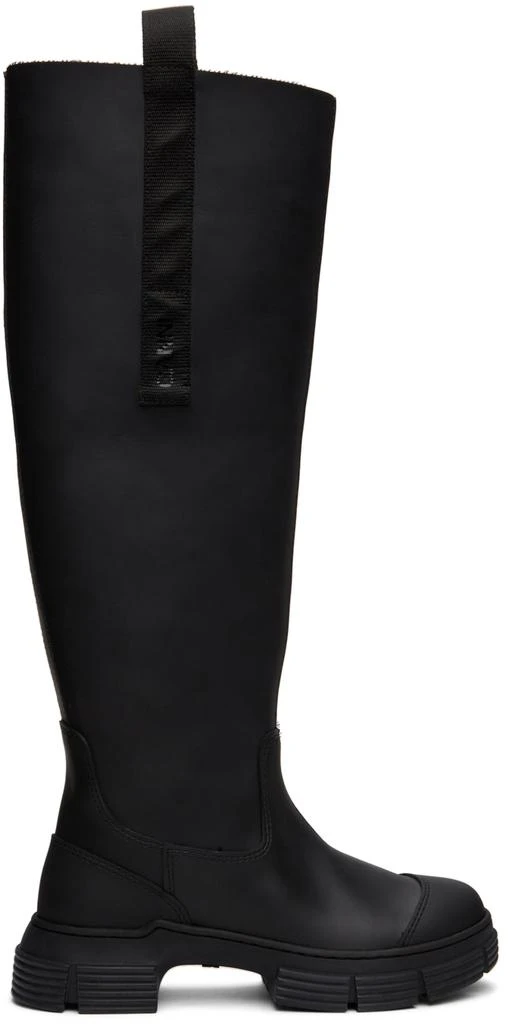 Ganni Black Recycled Rubber Country Boots 1