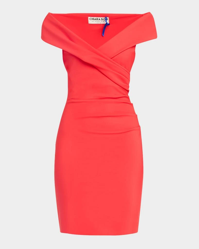 Chiara Boni Nagab Off-Shoulder Bodycon Midi Dress 1
