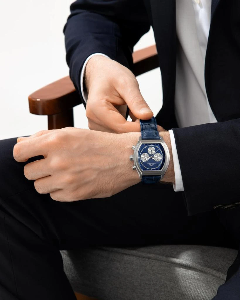 Porsamo Bleu Roman Genuine Leather Silver Tone & Blue Men's Watch 1292EROL 2
