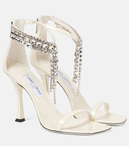 Jimmy Choo Verity 100 embellished leather sandals 1