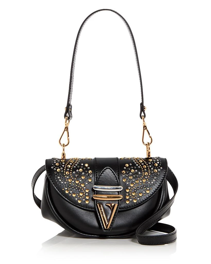 Versace Virtus Embellished Leather Shoulder Bag 1