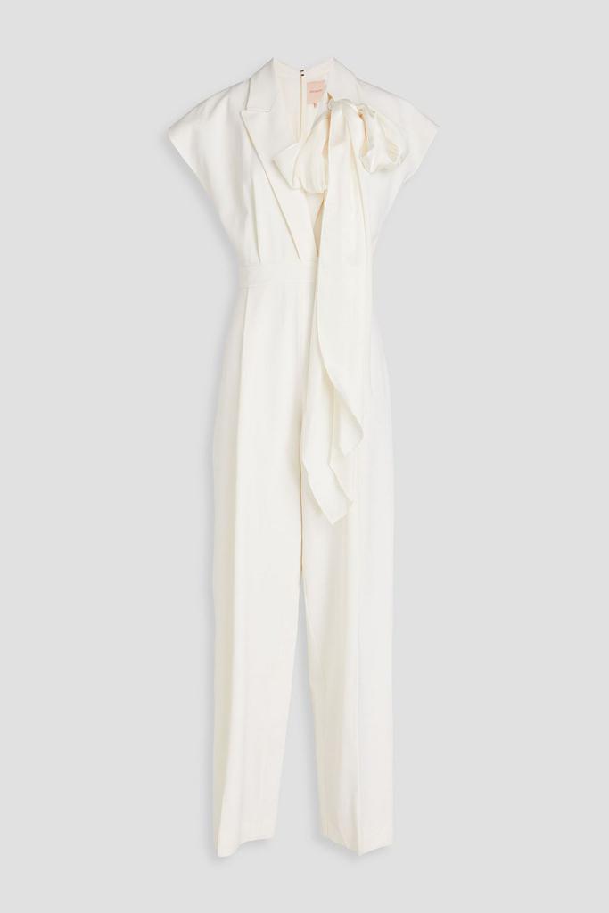 ROKSANDA Silk-trimmed wool-twill jumpsuit