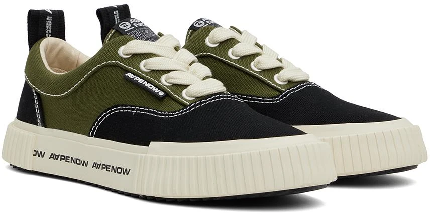 AAPE by A Bathing Ape Black & Khaki AAPENOW Galaxy Low-Top Sneakers 4