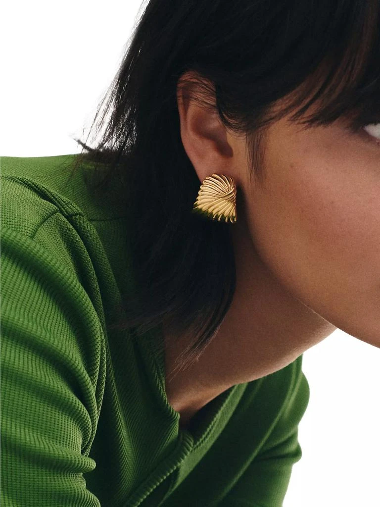 Missoma 18K-Gold-Plated Ridged Stud Earrings 3