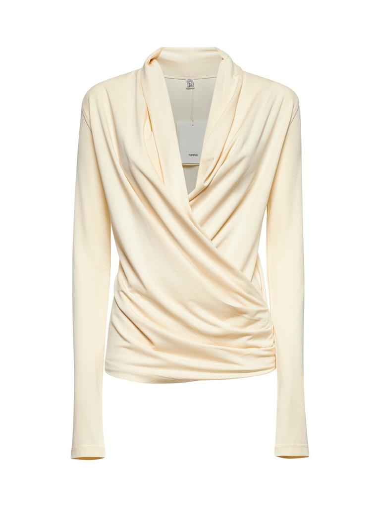 Totême TOTEME | Ivory fluid jersey overlapped top | Women | S