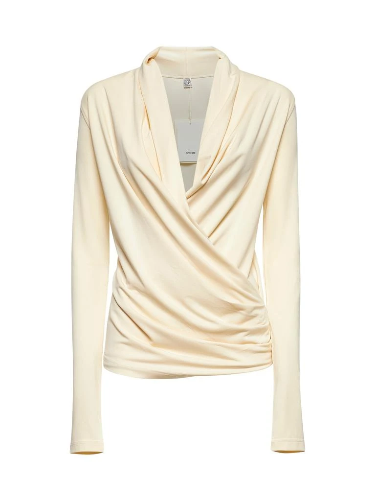 Totême TOTEME | Ivory fluid jersey overlapped top | Women | S 1
