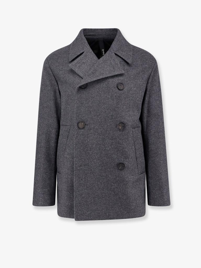 HEVÒ Double-breasted virgin wool blend coat