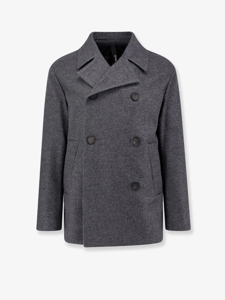HEVÒ Double-breasted virgin wool blend coat 1