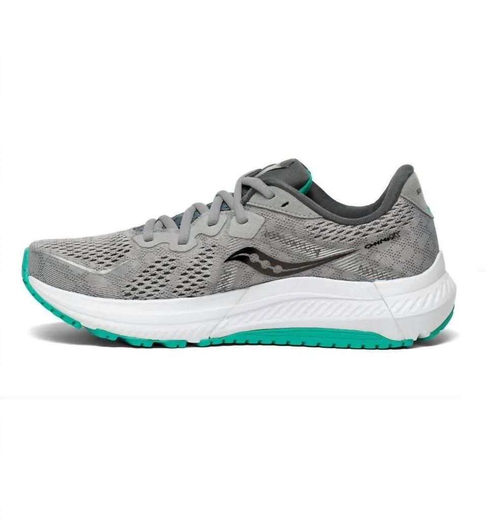 Saucony Women's Omni 20 Running Shoes - Wide Width In Alloy/jade 3