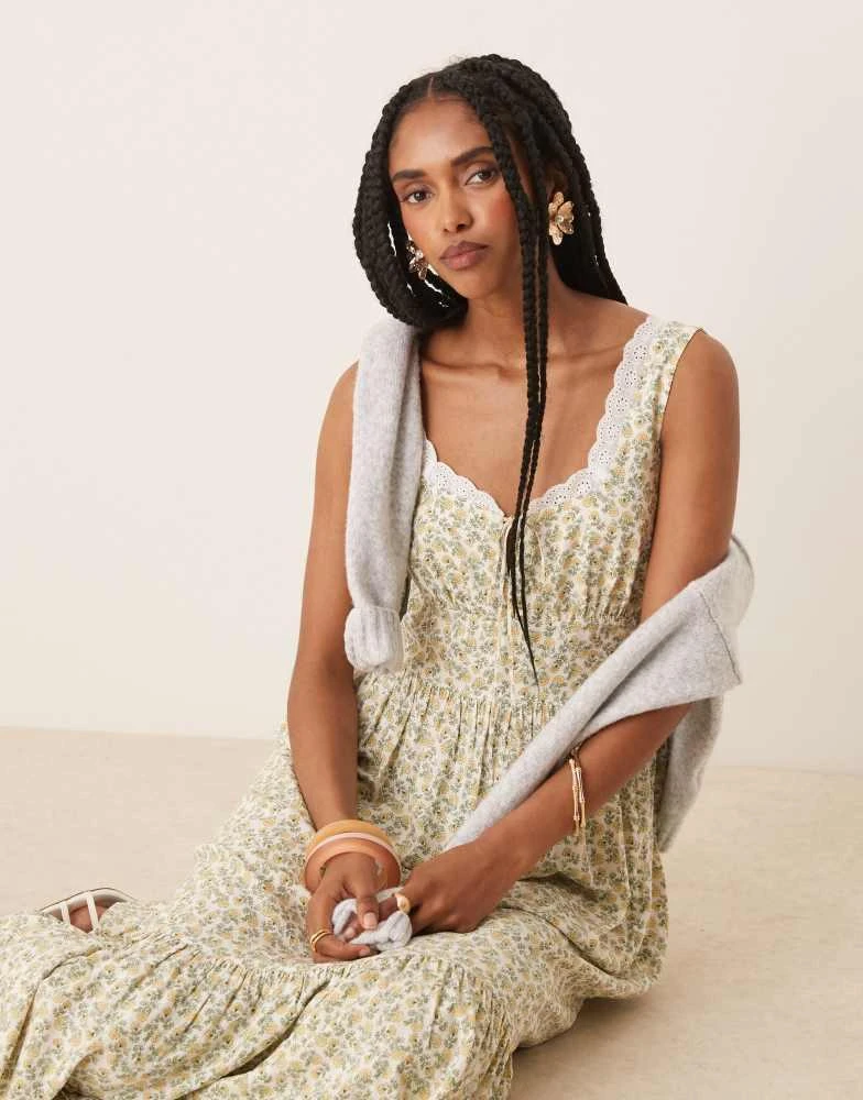 Shop Nobody's Child Heather lace trim midi dress in green floral on Sale at BeyondStyle Get 20% Off Nobody's Child Heather lace trim midi dress in green floral with Limited-Time Flash Shop Nobody's Child Heather lace trim midi dress in green floral on Sale at BeyondStyle Get 20% Off Nobody's Child Heather lace trim midi dress in green floral with Limited-Time Flash