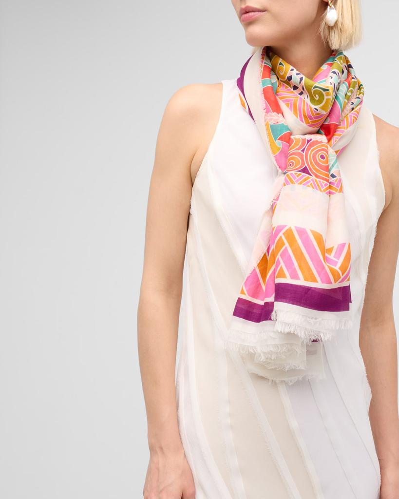Franco Ferrari Printed Cotton-Silk Scarf