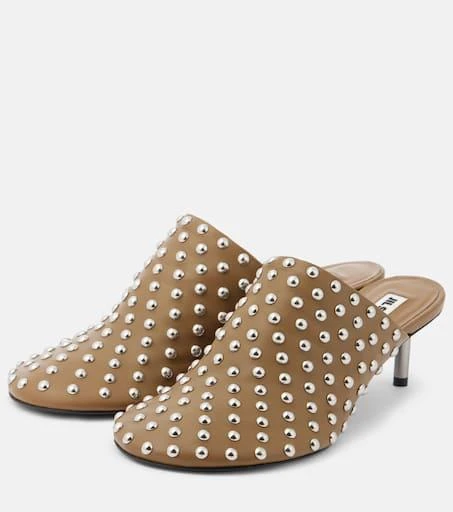 Jil Sander Studded leather mules 4