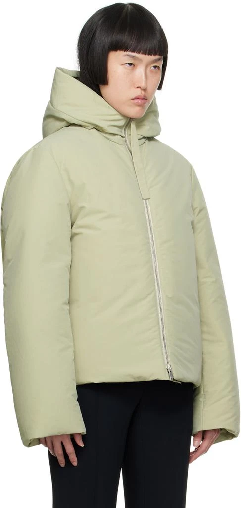 Jil Sander Green Hooded Down Jacket 2