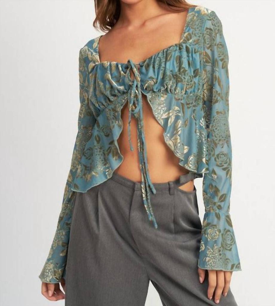 EMORY PARK Emory Park - Willa Tie Front Floral Top