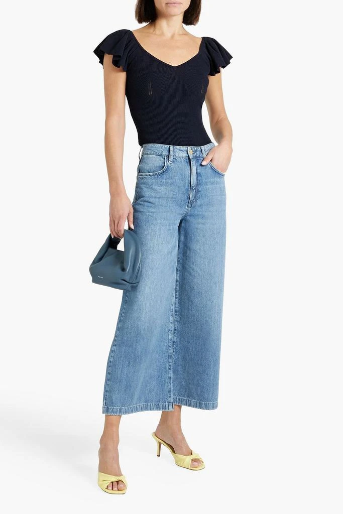 Autumn Cashmere Ruffled ribbed-knit top 2