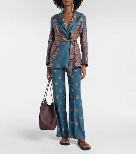 ETRO Floral printed silk flared pants 2