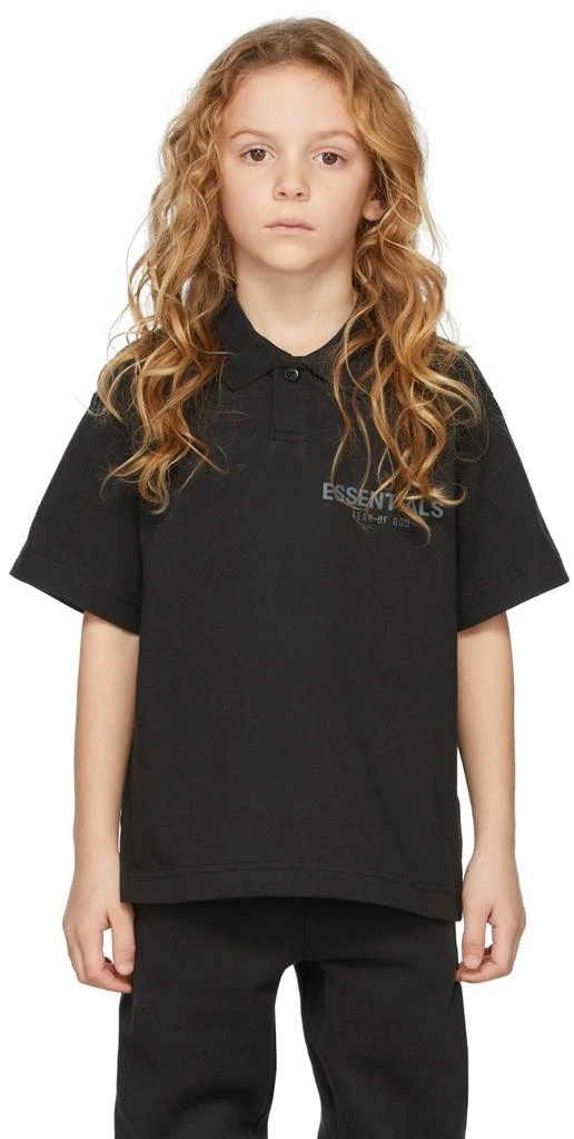 Essentials Kids Black Jersey Polo 2