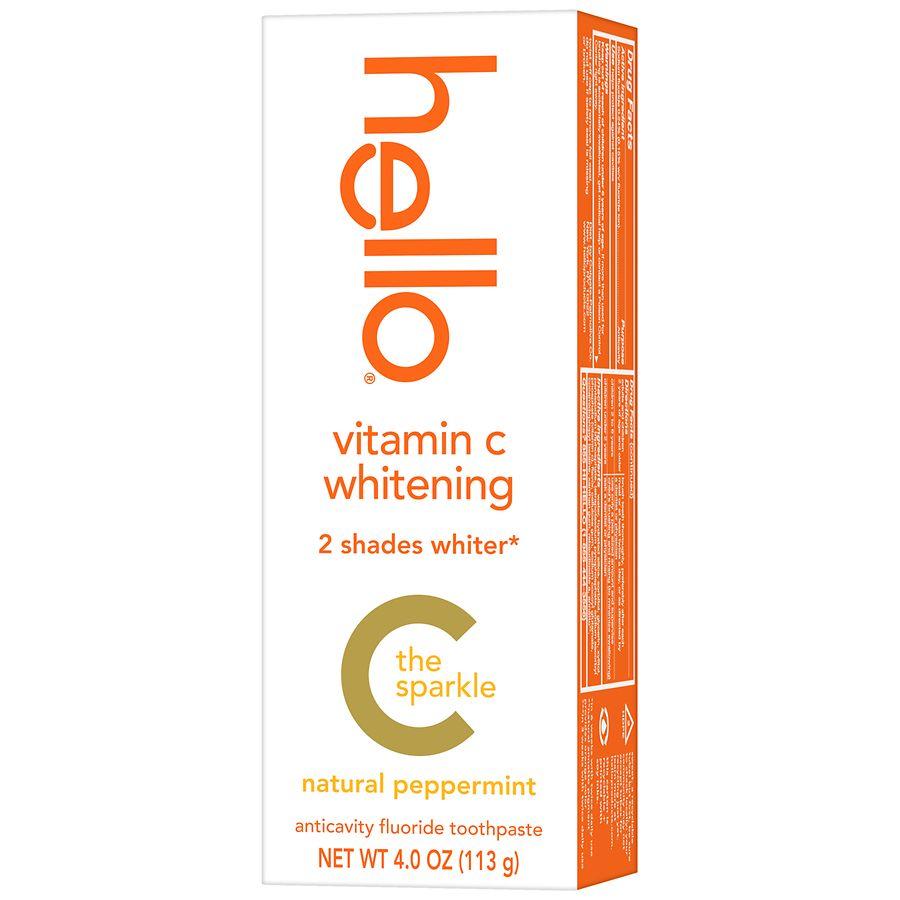 Hello Vitamin C Whitening Toothpaste with Fluoride Natural Peppermint