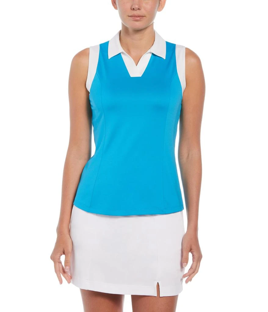 Callaway Sleeveless V-Placket Color-Block Polo 1