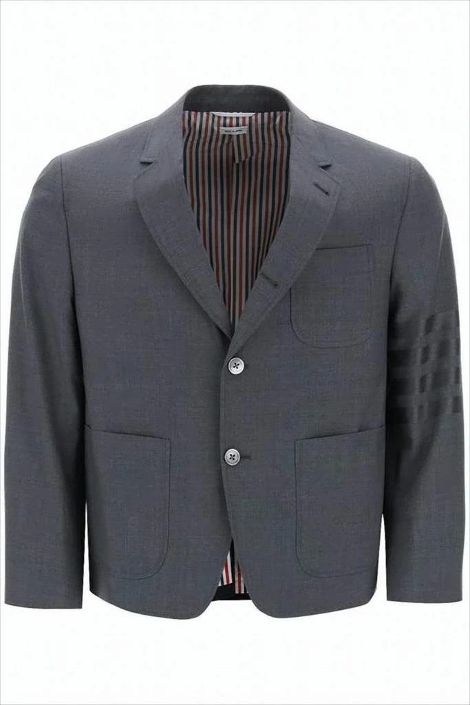 Thom Browne Cropped Tailored Suit Jacket with Structured Fit