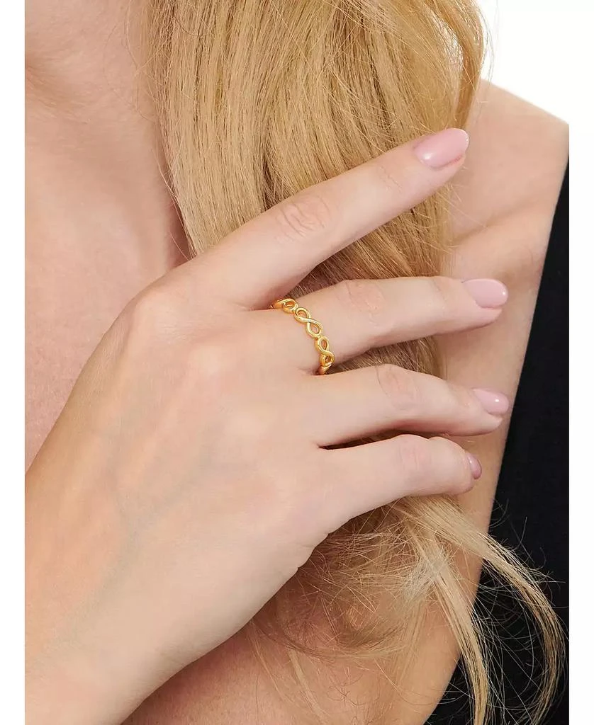 DEVATA Infinity Eternity Ring in Gold Plated Sterling Silver, Size 3