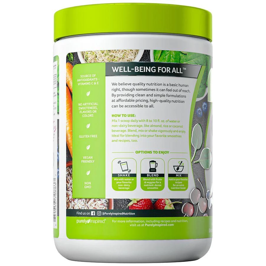 Purely Inspired Organic Super Greens Powder with Superfoods & Multivitamins Unflavored 2