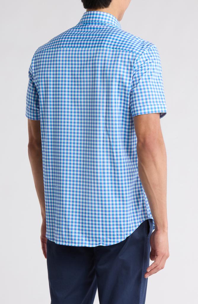 BUGATCHI Miles Gingham Short Sleeve Button Up Shirt