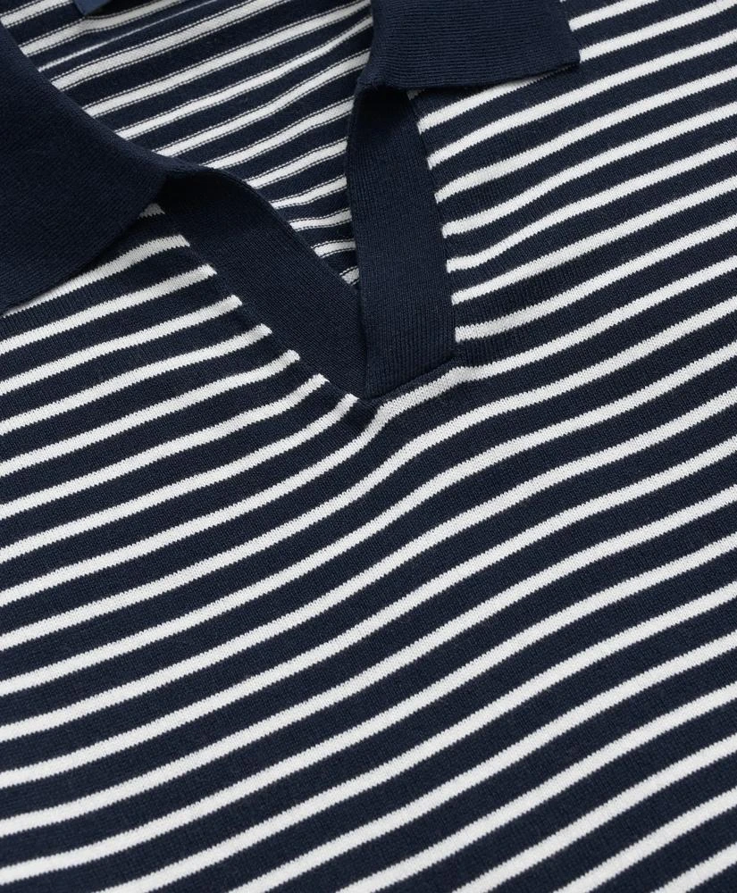 Brooks Brothers Pima Cotton Mariner Stripe Johnny Collar Sweater 2