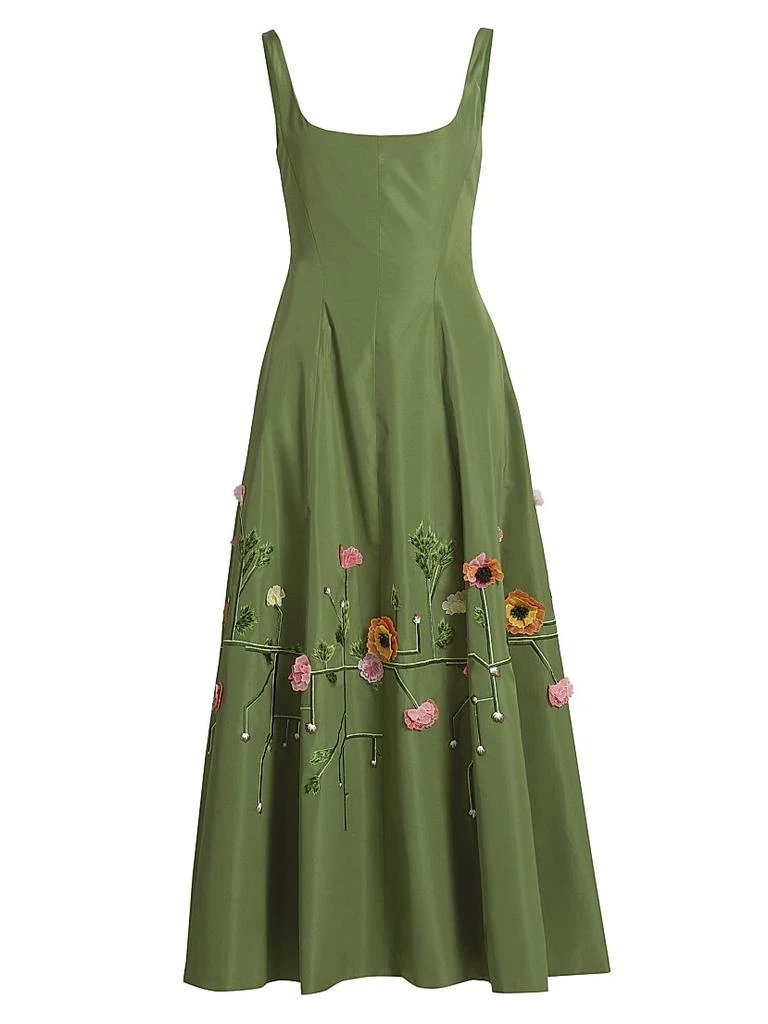 knee length dresses for ladies Womens Adrianna Papell Green Sleeveless Tea Length Dress US 10 main image 1