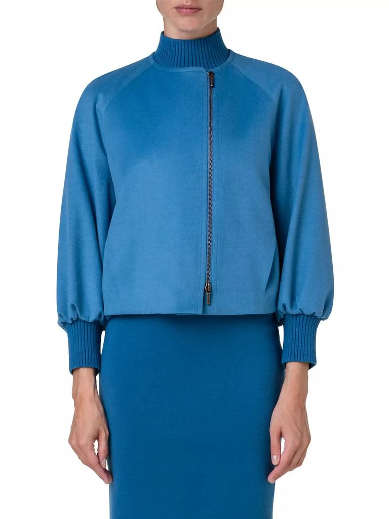 Akris Wool-Blend Crop Bomber Jacket 3