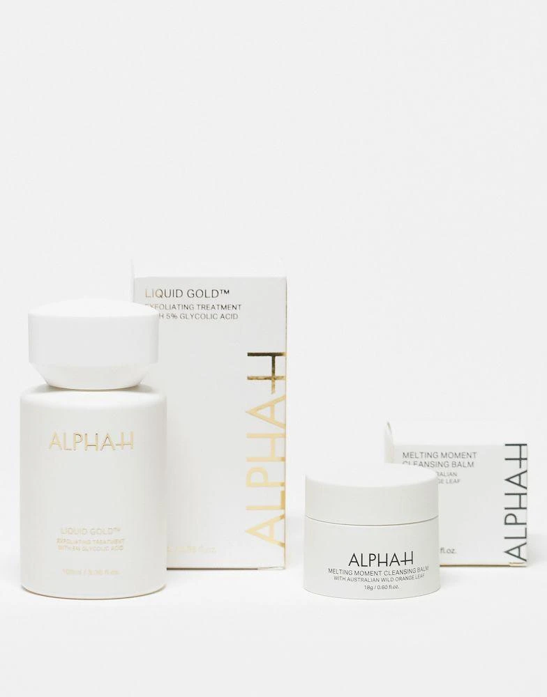 Alpha-H Alpha-H Liquid Gold Exfoliating Treatment with 5% Glycolic Acid & Melting Moment Cleansing Balm - 21% Saving 2
