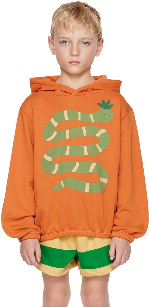 Tinycottons Kids Orange Funky Snake Hoodie