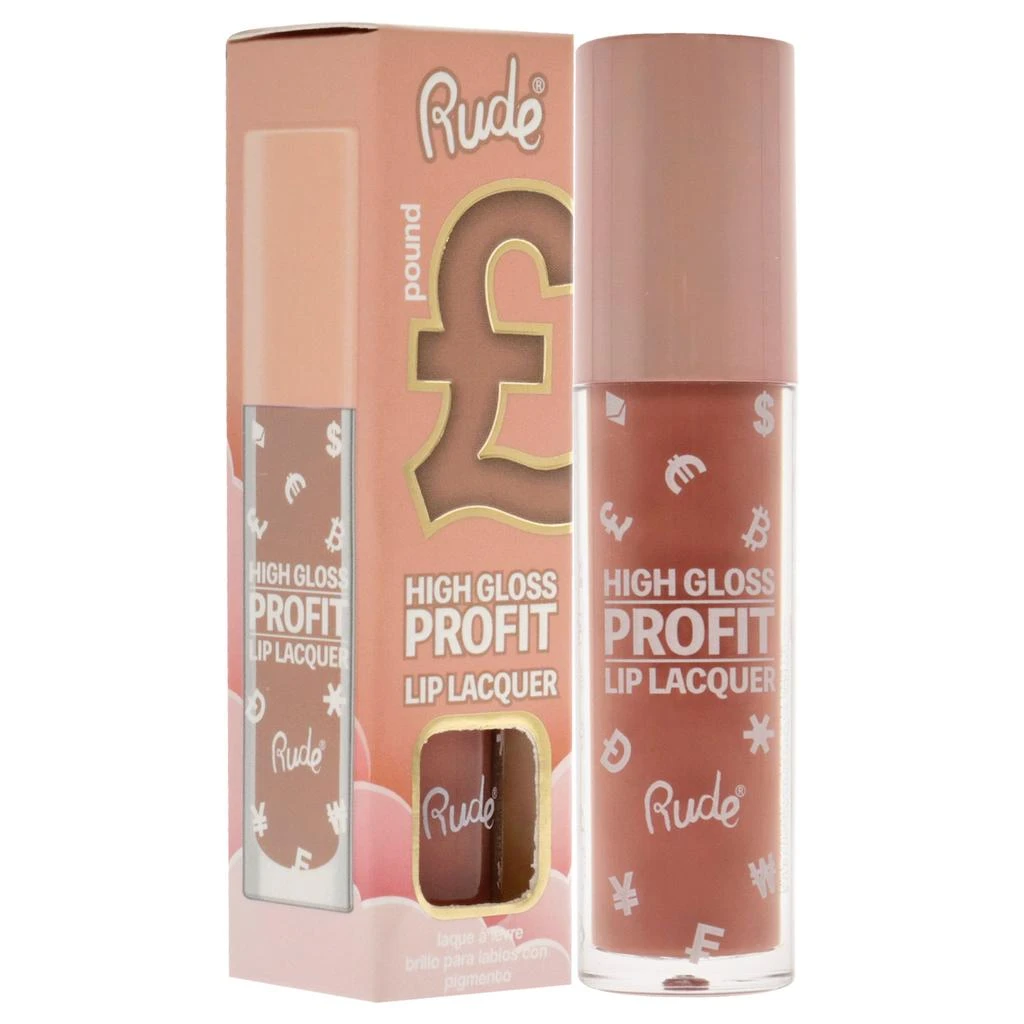 Rude Cosmetics High Gloss Profit Lip Lacquer - Pound by  for Women - 0.141 oz Lip Gloss 3