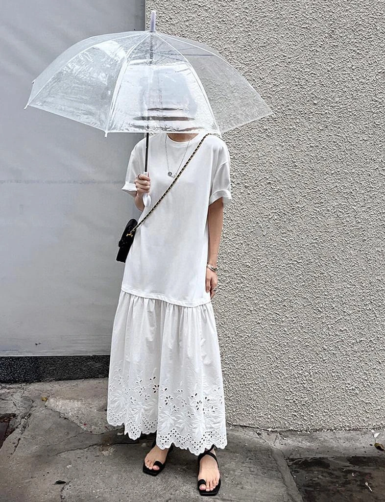 Pixie Market White Eyelet Tee Dress-PREORDER 1