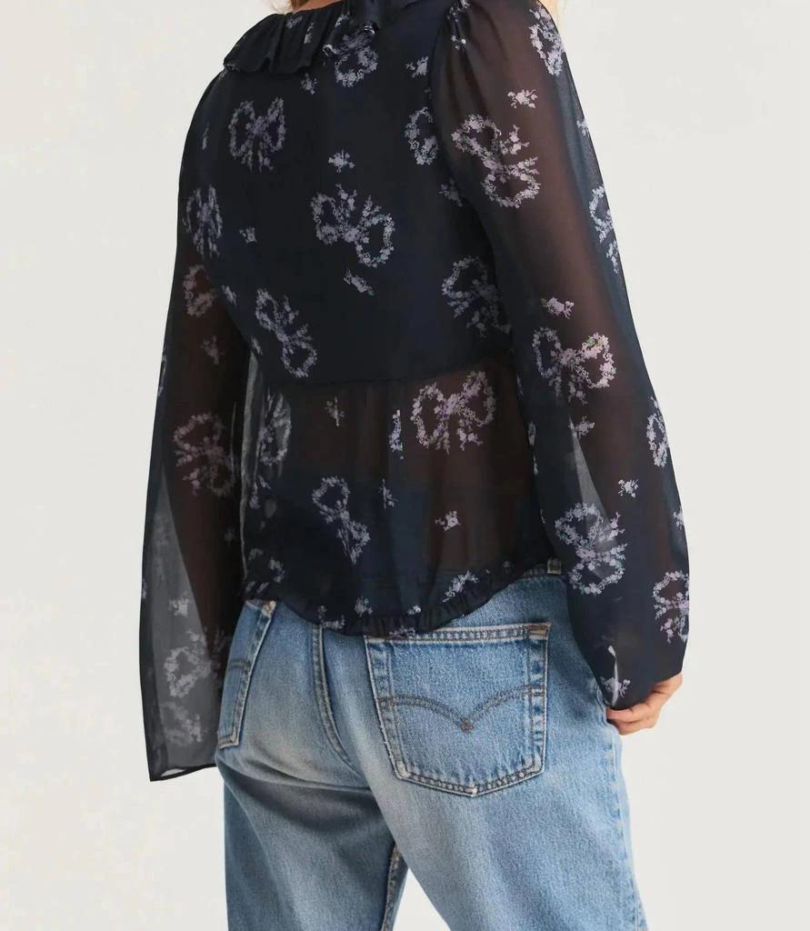 LOVESHACKFANCY Pixie Blouse In Blue Heron 4