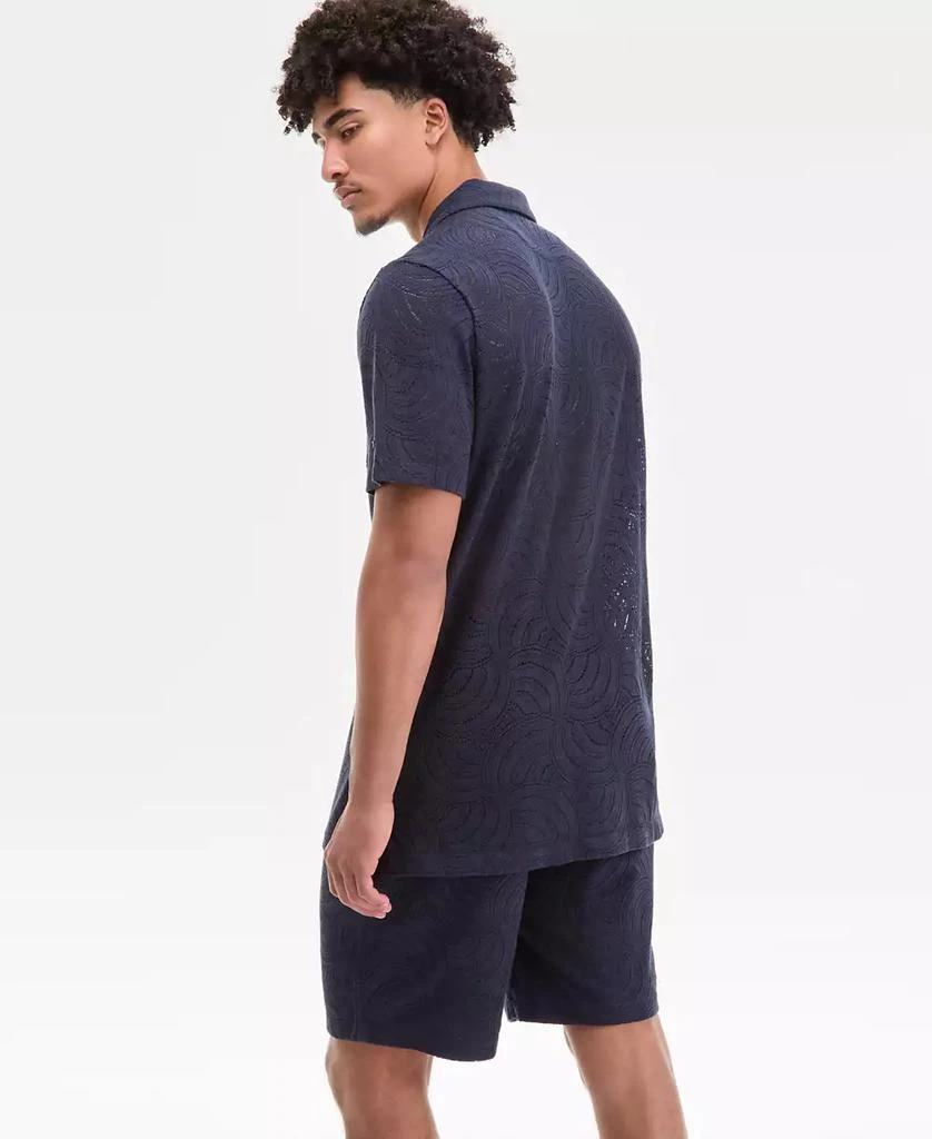 Karl Lagerfeld Paris Men's Open-Weave Jacquard Shirt 4