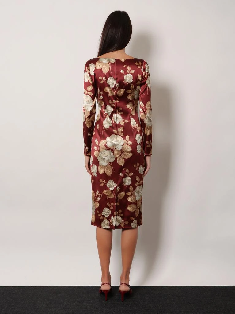 Dolce 
Gabbana Vintage rose print satin midi pencil dress 3