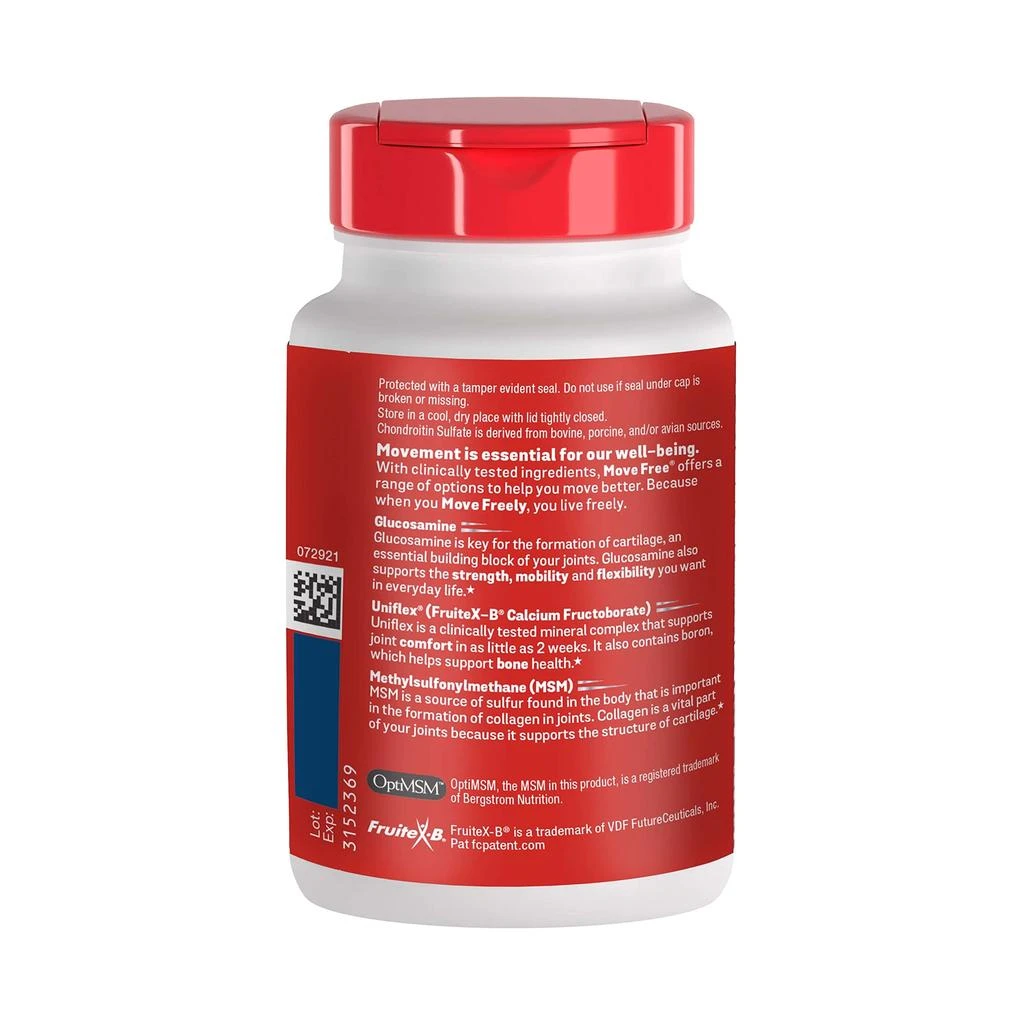 Move Free Move Free Advanced Glucosamine Chondroitin MSM Joint Support Supplement, Supports Mobility Comfort Strength Flexibility 
Bone - 120 Count (Pack of 3) 12