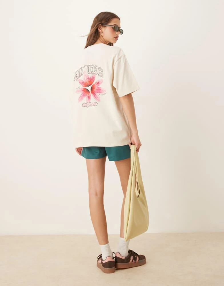 Adidas adidas Originals floral graphic t-shirt in off white 3