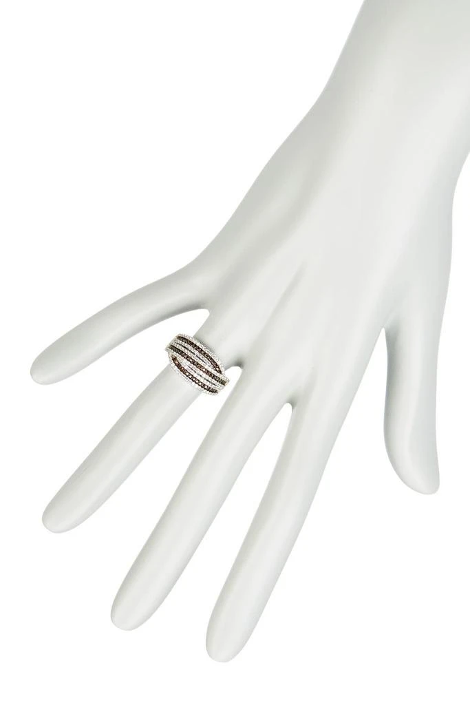 Suzy Levian Sterling Silver White 
Chocolate CZ Ring 2