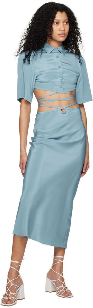 Christopher Esber Blue Loophole Tie Maxi Skirt 4
