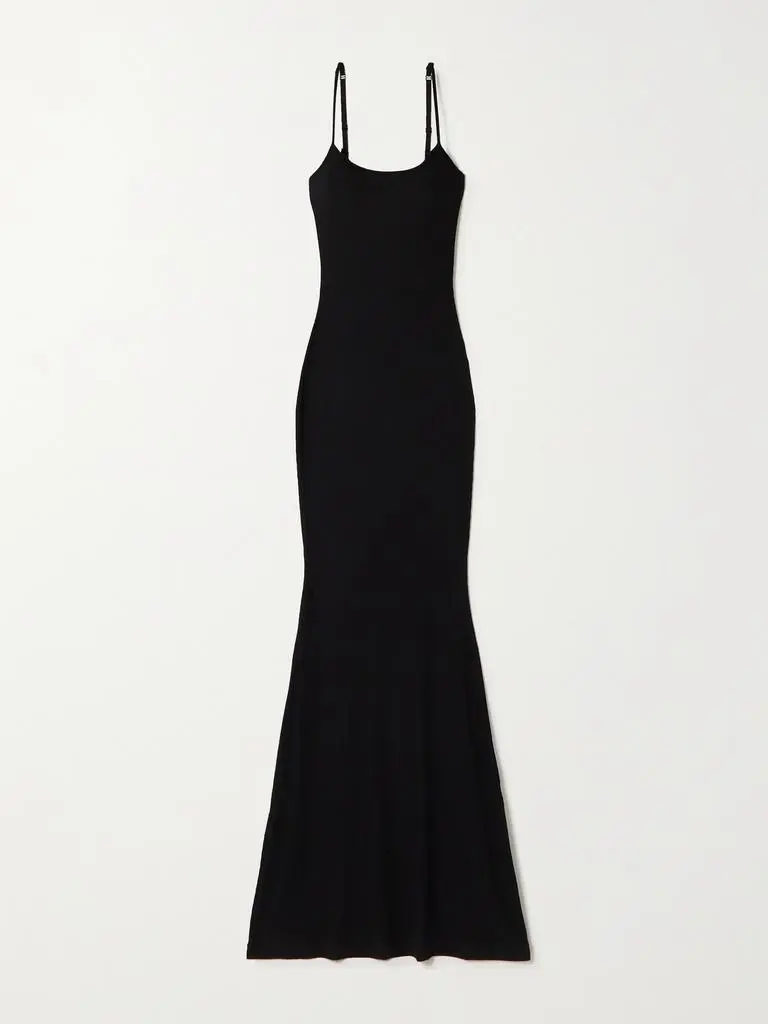 SKIMS Black Ultra Fine Lace Strapless Corset Long Maxi Dress - Dresses & Skirts - BeyondStyle SKIMS Black Ultra Fine Lace Strapless Corset Long Maxi Dress - Dresses & Skirts - BeyondStyle